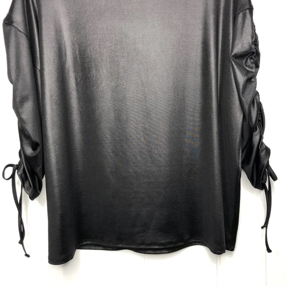 Elegant Black Blouse with Shiny Accents - Versatile Chic for Any Occasion! EUC - Picture 5 of 13